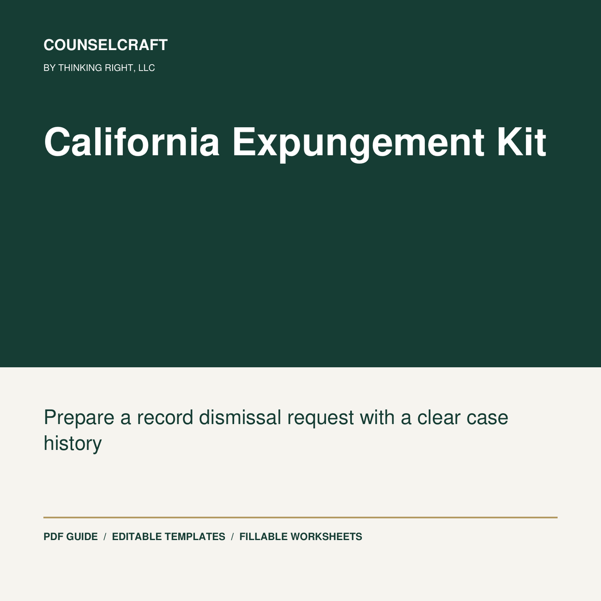 California Expungement Kit CounselCraft cover