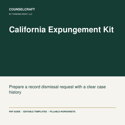 California Expungement Kit CounselCraft cover