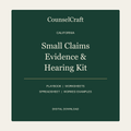CounselCraft California Small Claims Evidence & Hearing Kit cover in forest green and cream