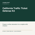 California Traffic Ticket Defense Kit CounselCraft cover